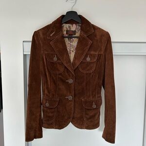 Vintage Danier Suede Leather Blazer with pockets